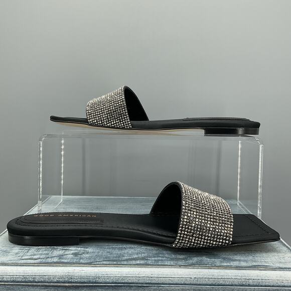 Good American Shoes - NEW Good American Women’s Crystal Crush Standout Slide Black Size 7.5